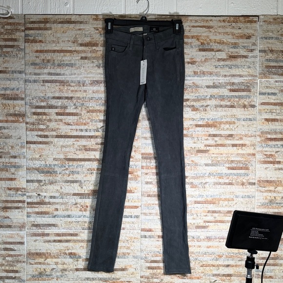 AG Adriano Goldschmied Slate Gray Leggings 100% lamb leather